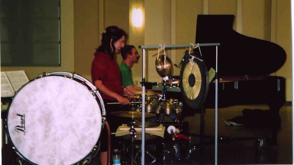 Rehearsal: Lynn Varton (percussion) and Danny Holt (piano), Chapman University, Orange County