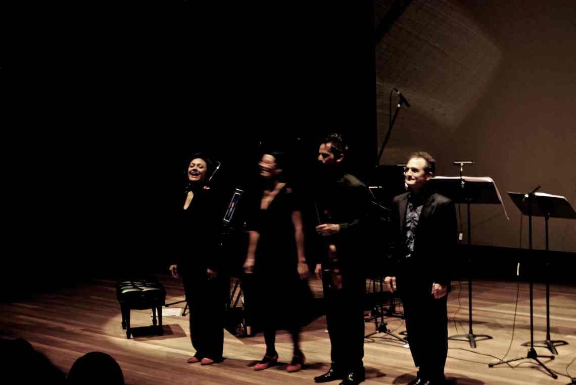 Lotte Latukefu, Claire Edwardes, James Cuddeford & Michael Kieran Harvey after performing Gentleness-Suddenness