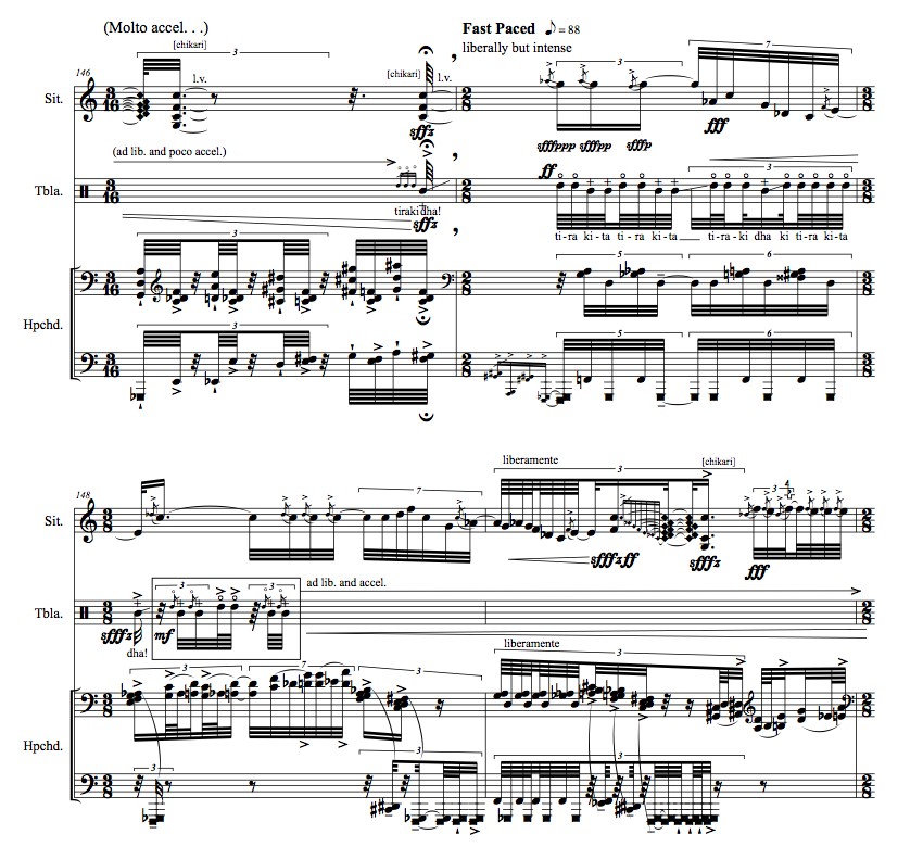 © Bruce Crossman, Resonance of Red (bars 146-149)—Improvisatory-Inspired Energy Collision