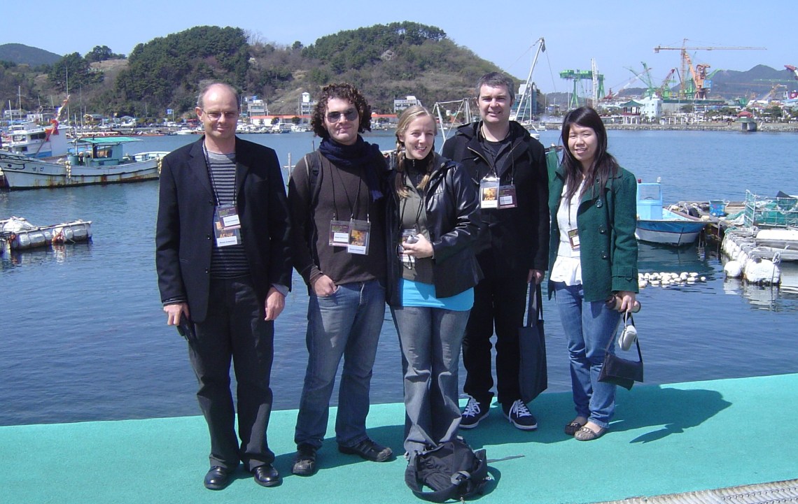 Bruce Crossman with composer colleagues, Tongyeong 2009