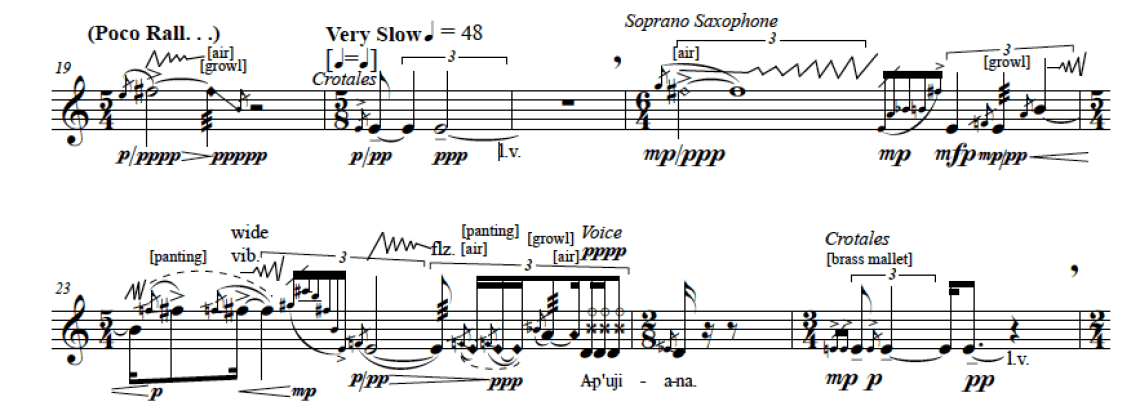 Dying of the Light, (bars 19-29)—Bells, chant and living colour