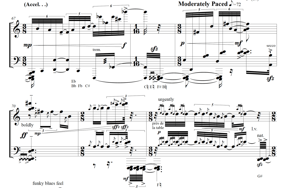 Emergence from Darkness, (bars 67-72)—Gagaku colour and Koto Gesture